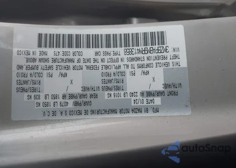 2024 Mazda Mazda3 2.5 S Select Sport from USA, damaged, VIN 3MZBPABM9RM413858